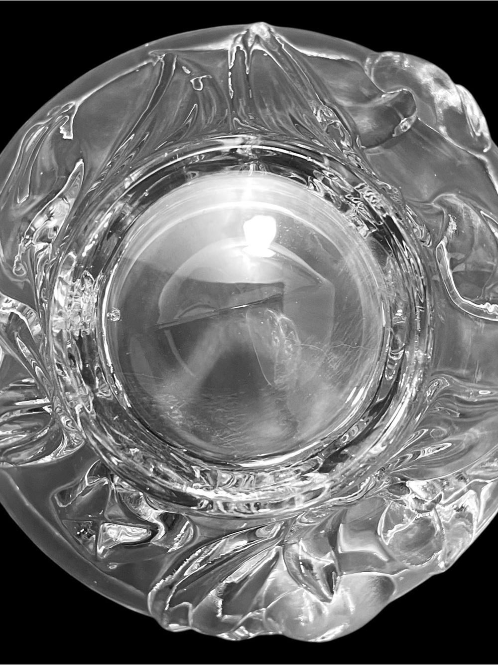 Vintage 1970s Mikasa Germany "Spring Debut" Clear Tulips Crystal Serving Bowl - Picture 8 of 8